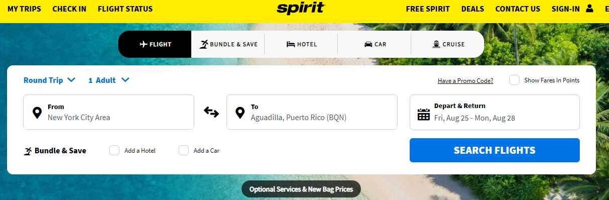 Spirit Airlines Low Fare Calendar