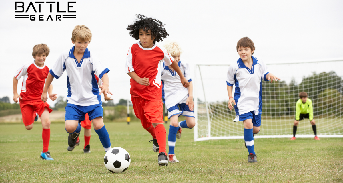 Kids play football