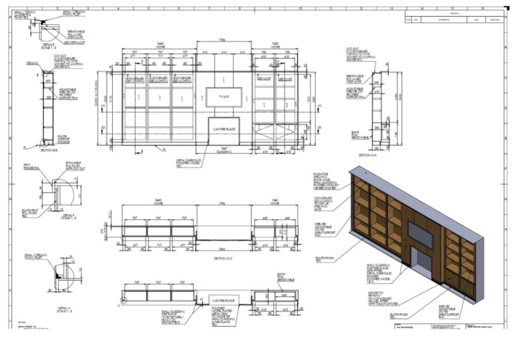 2D drafting in furniture production