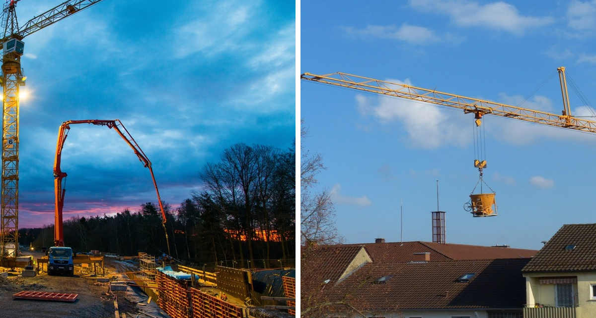 Concrete Pump vs Crane Bucket