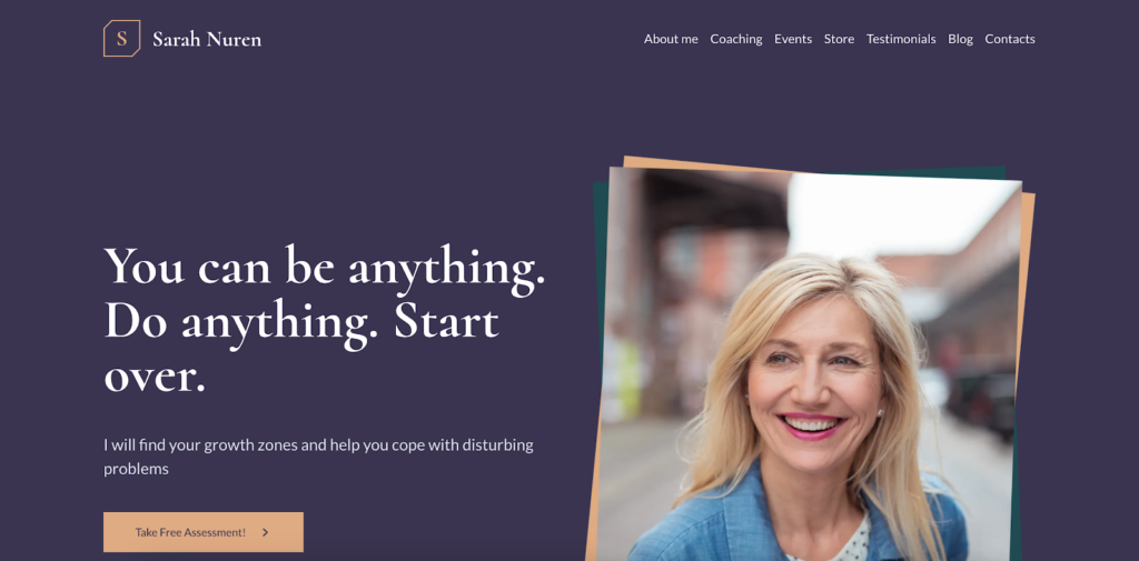 life coach website example