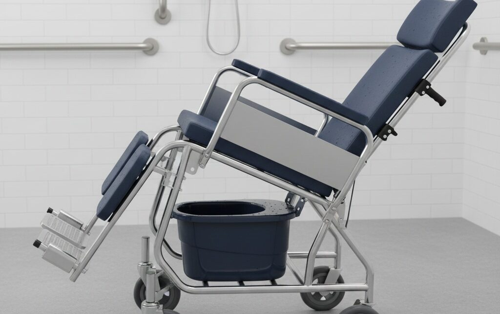reclining wheelchair with commode