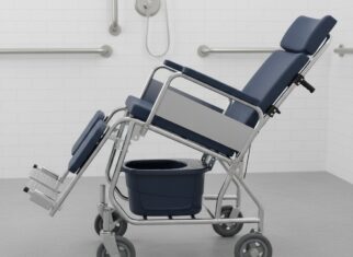 reclining wheelchair with commode