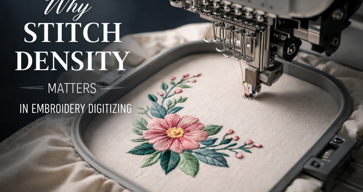 Why Stitch Density Matters in Embroidery Digitizing